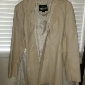 Cream Leather Jacket